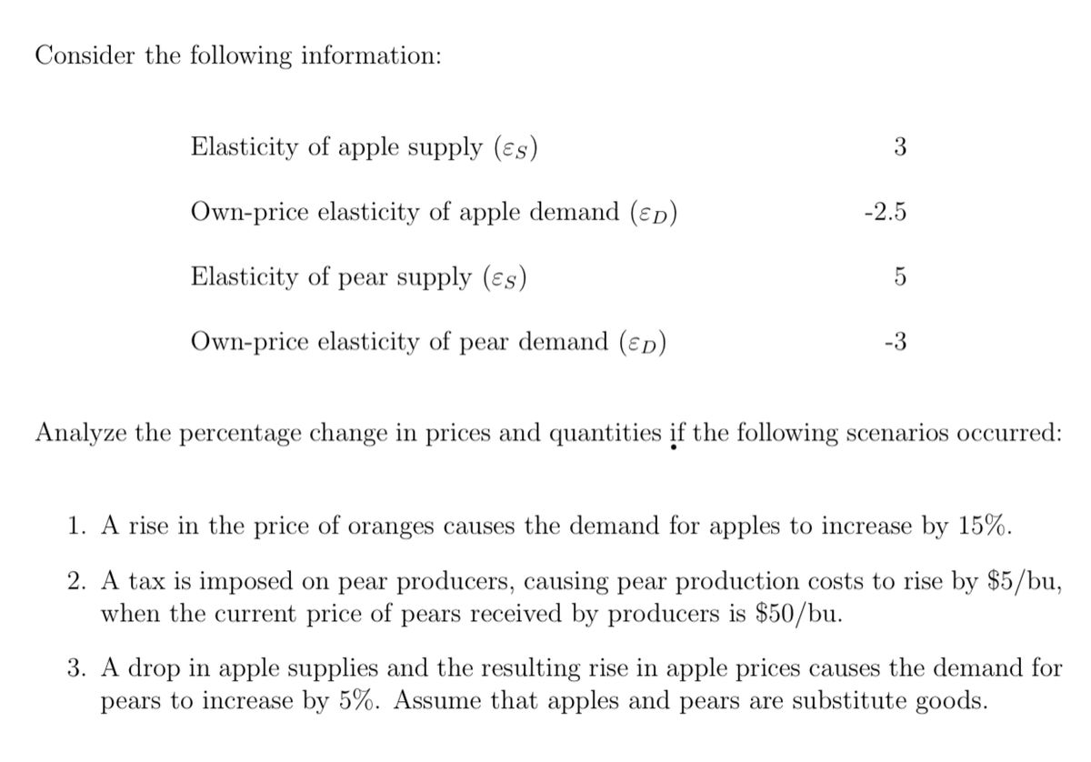 Answered Ownprice elasticity of apple demand… bartleby