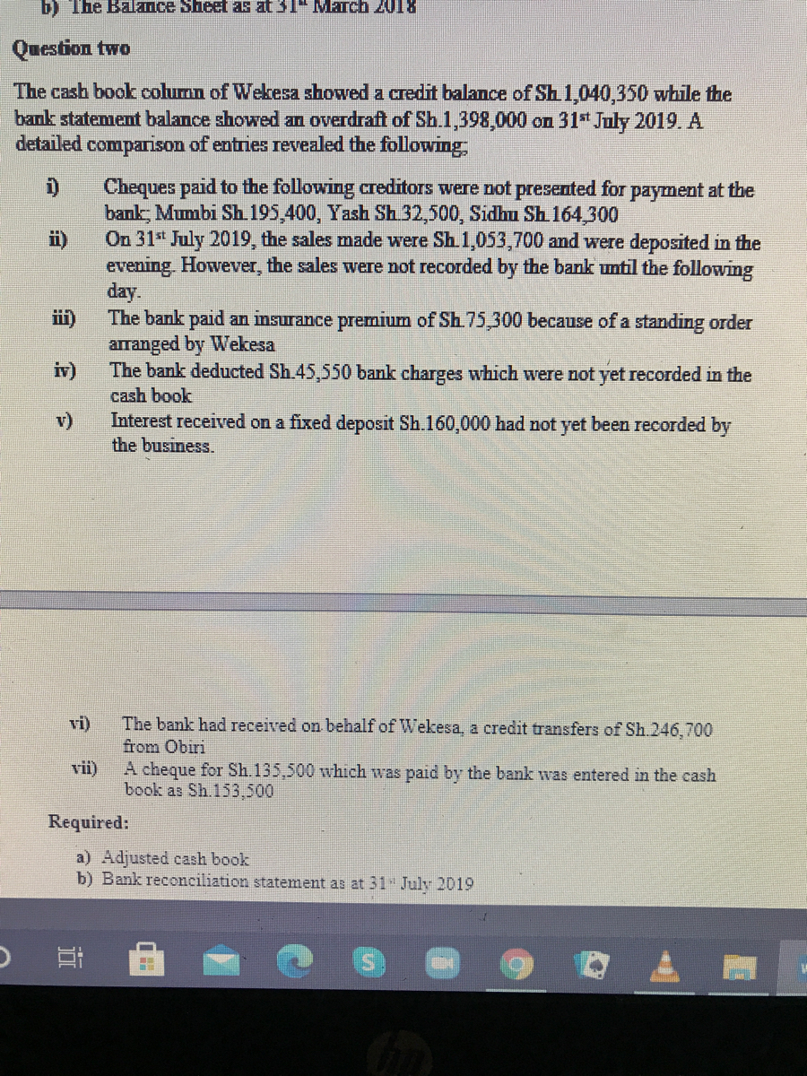 Answered Оиestion two The cash book column of… bartleby