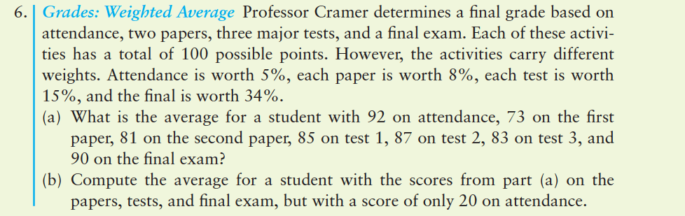 Answered 6. Grades Weighted Average Professor… bartleby
