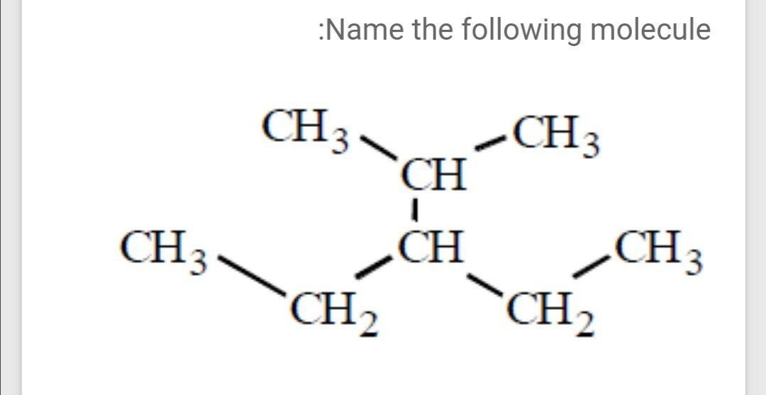 Answered Name the following molecule CH3 CH3… bartleby