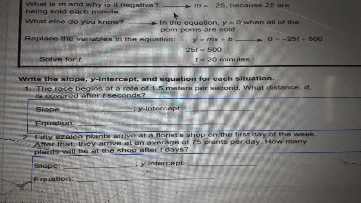 Answered Write the slope, yintercept, and… bartleby