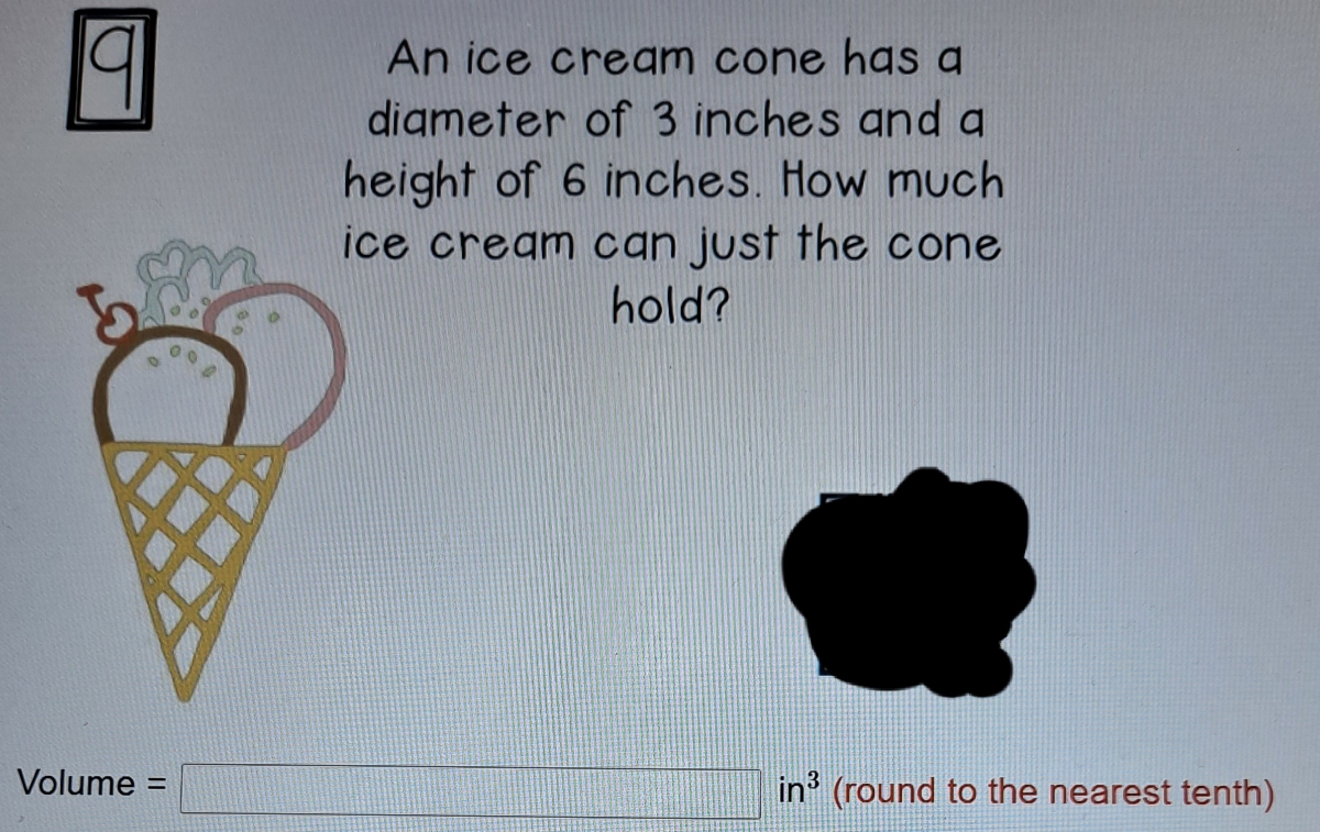 Answered An ice cream cone has g digmeter of 3… bartleby