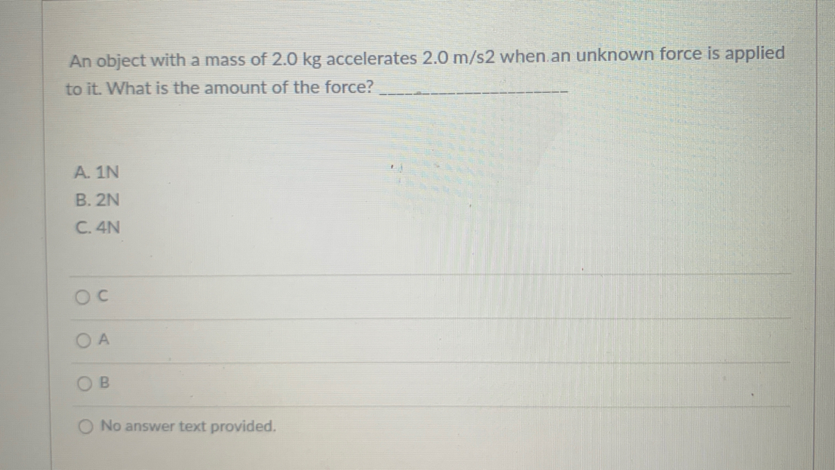 Answered: An object with a mass of 2.0 kg… | bartleby