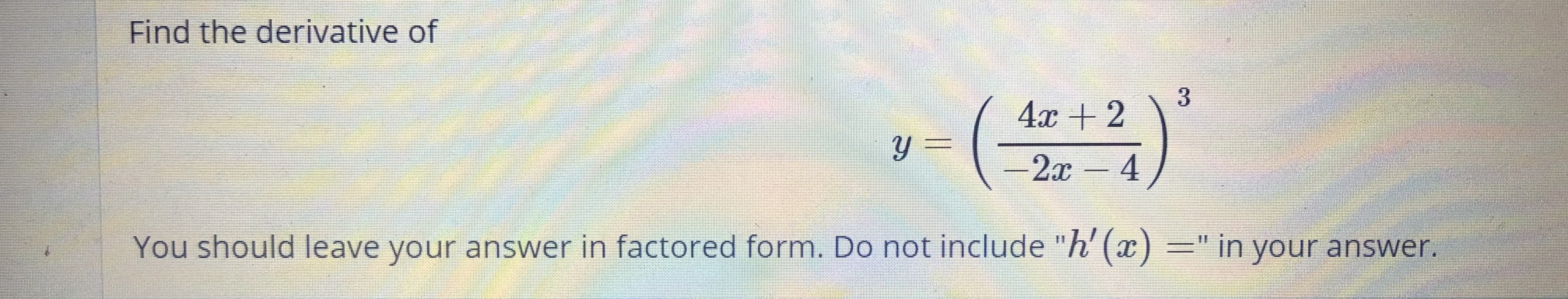 Answered Find the derivative of 4x +2 (2) Y =… bartleby
