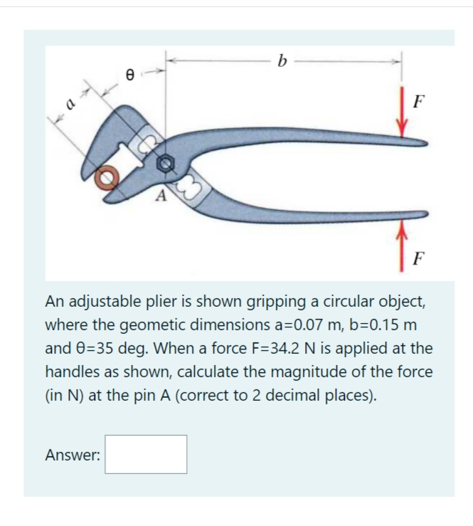 Answered An adjustable plier is shown gripping a… bartleby