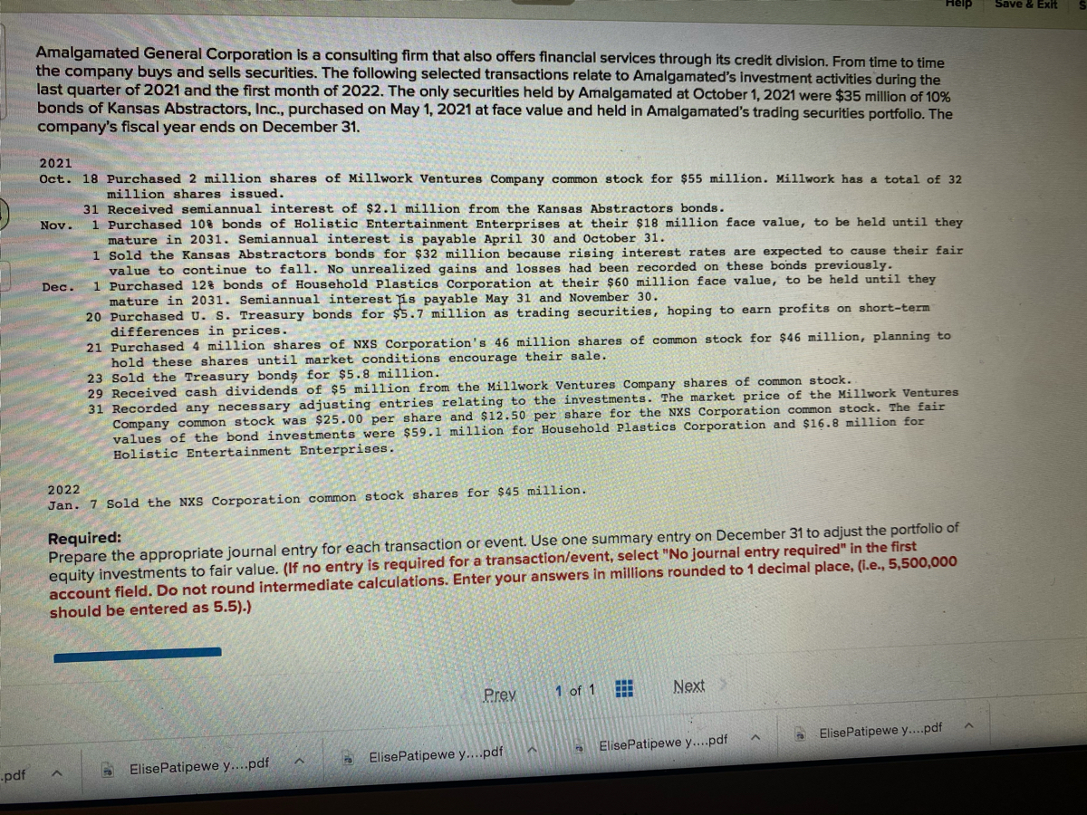 Answered Amalgamated General Corporation is a… bartleby