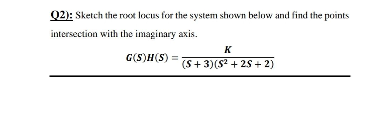 Answered Q2) Sketch the root locus for the… bartleby