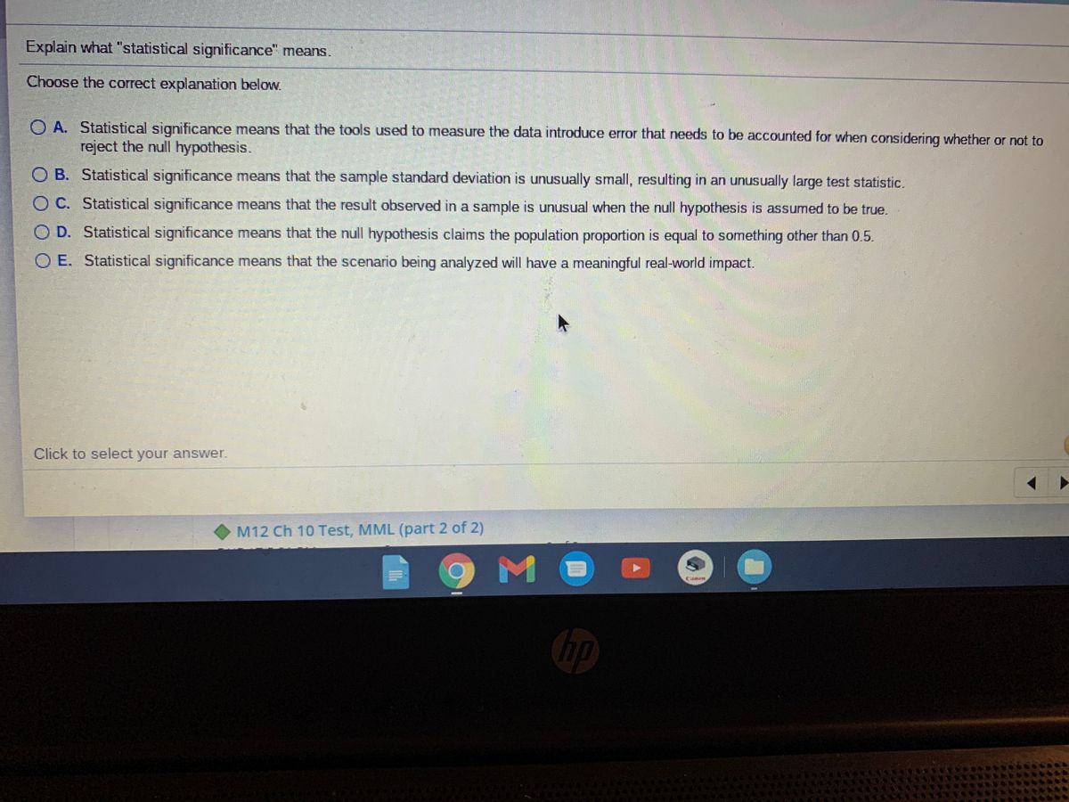 Answered Explain what "statistical significance"… bartleby