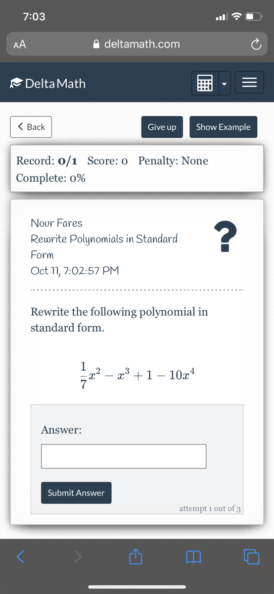 Answered Rewrite the following polynomial in… bartleby