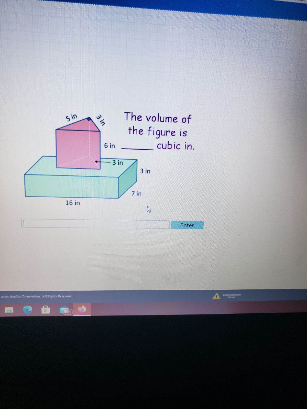 Answered 5 in The volume of the figure is 6 in… bartleby
