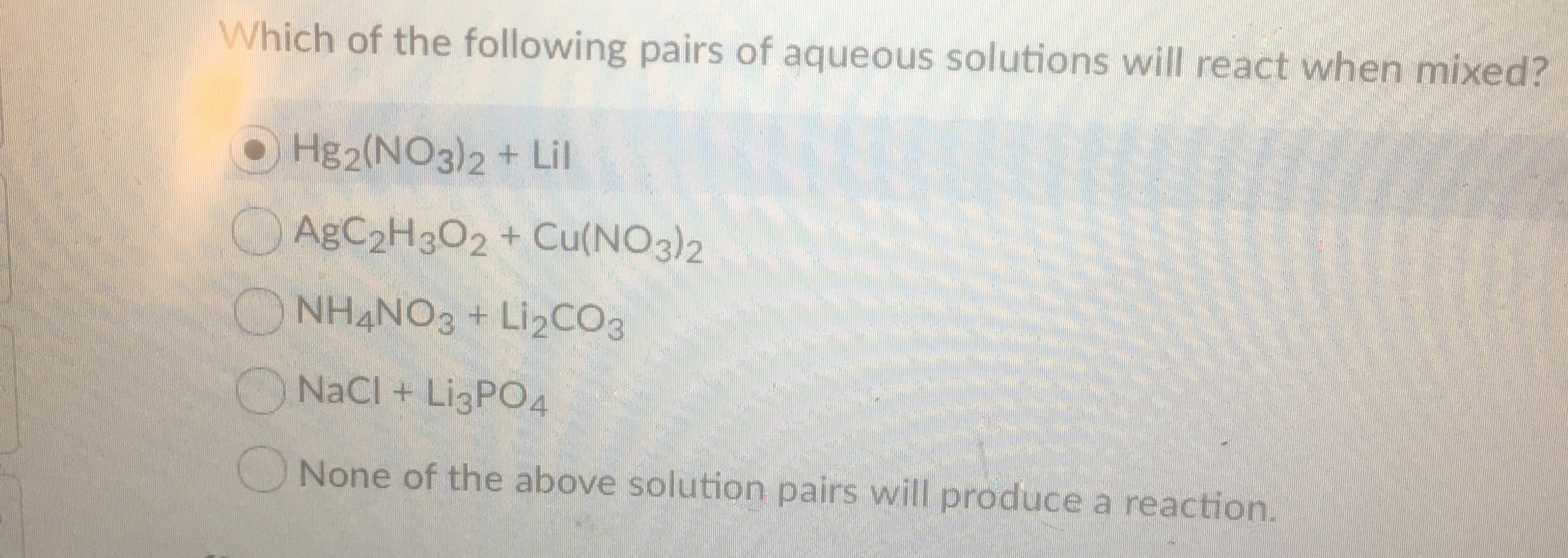 Answered Which of the following pairs of aqueous… bartleby
