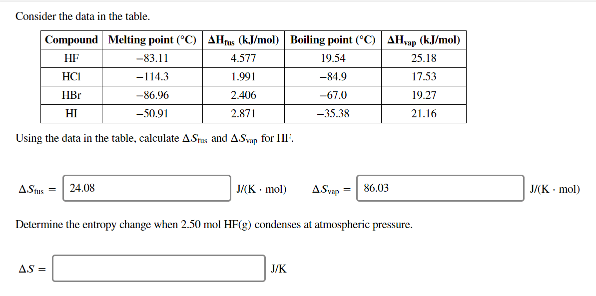 How To Calculate Boiling Point From Enthalpy And Entropy