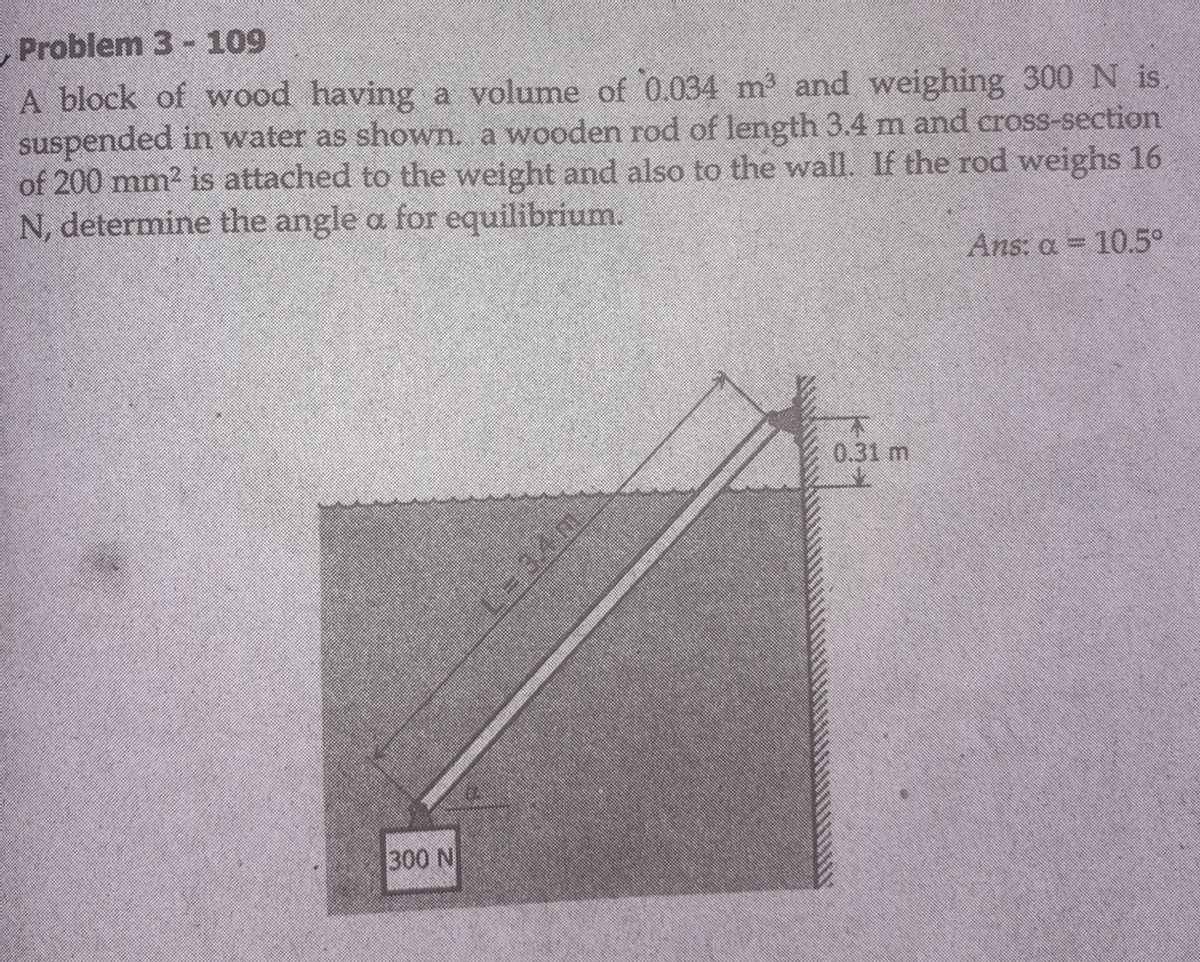 Answered A block of wood having a volume of… bartleby