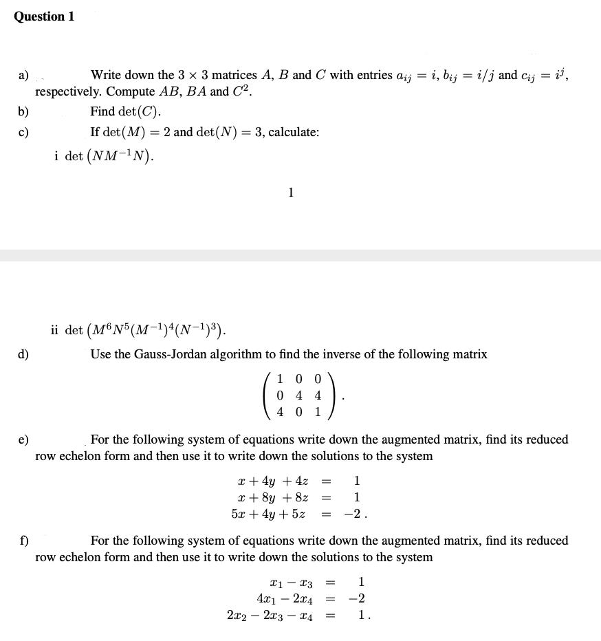 Answered For the following system of equations… bartleby
