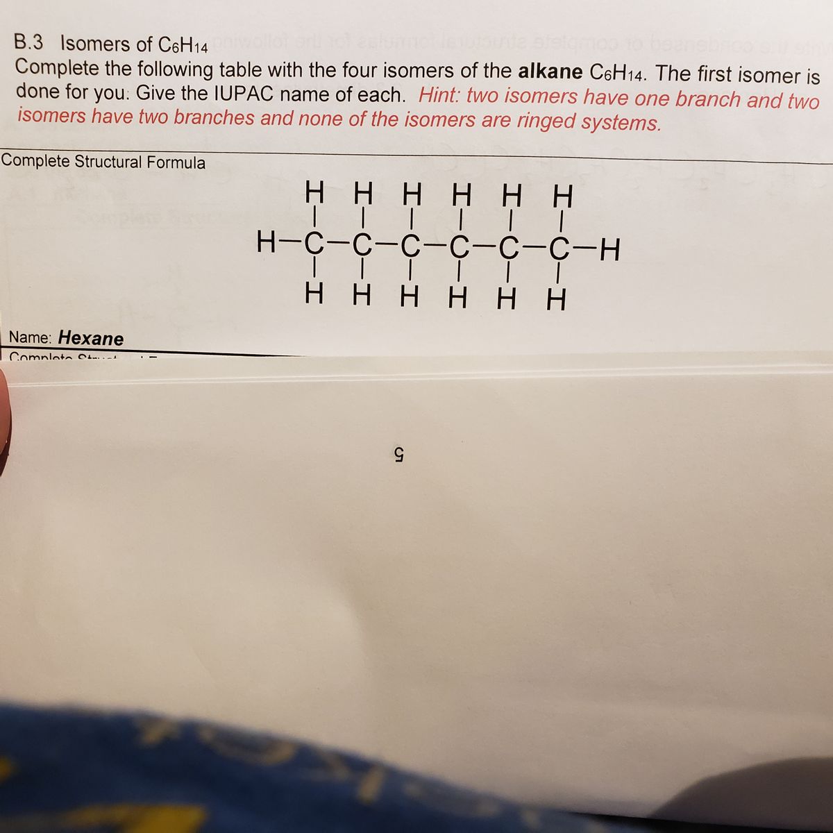 Answered B.3 Isomers of C6H14 Complete the… bartleby