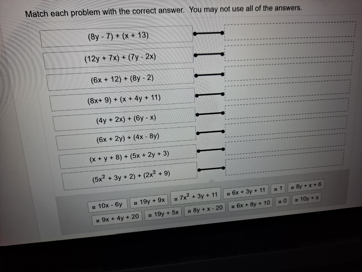 Answered Match each problem with the correct… bartleby