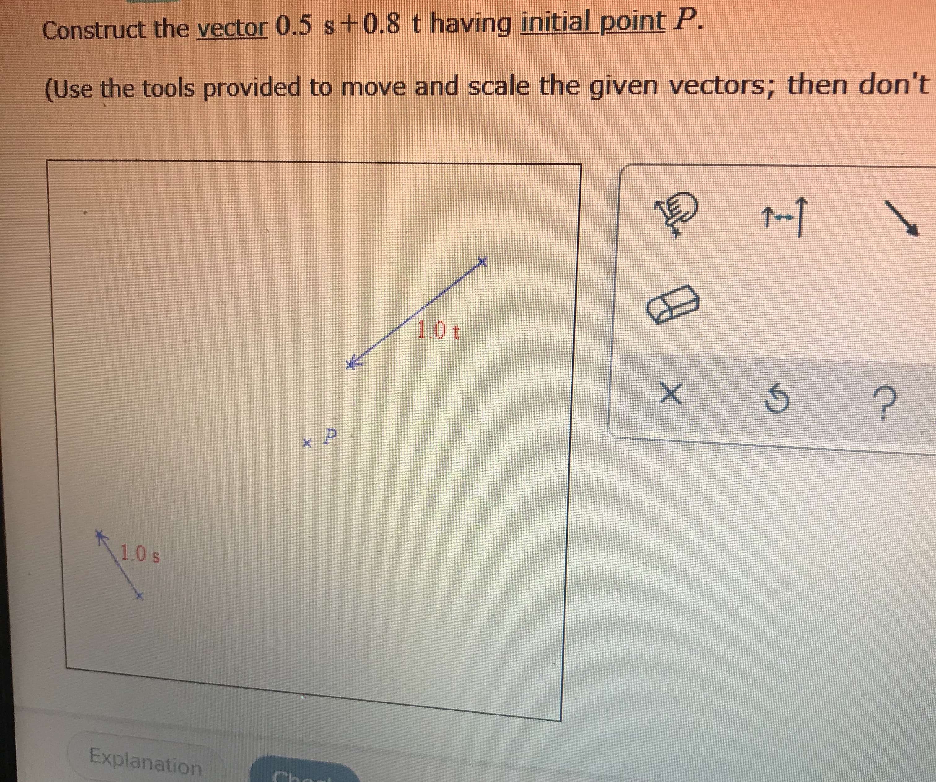 Answered Construct the vector 0.5 s+0.8 t having… bartleby