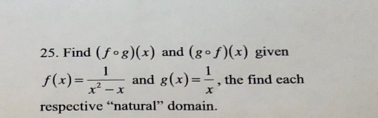 Answered 25. Find (fog)(x) and (gof)(x) given… bartleby