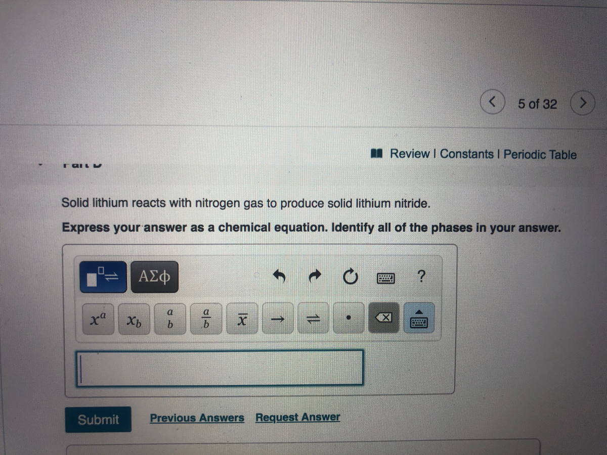 Answered Solid lithium reacts with nitrogen gas… bartleby