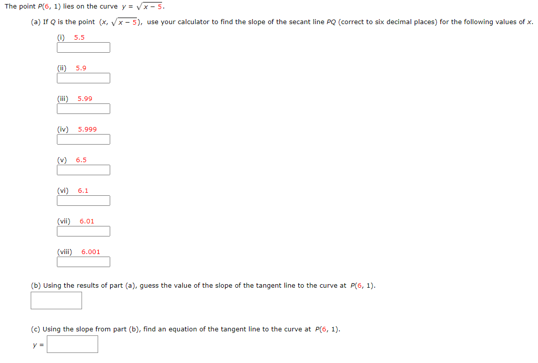 Answered The point P(6, 1) lies on the curve y =… bartleby