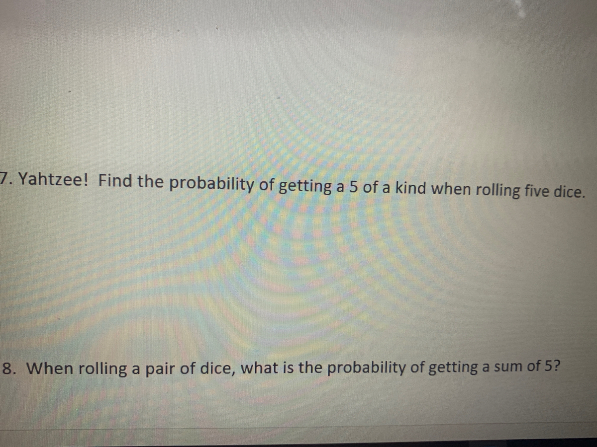 Answered Yahtzee! Find the probability of… bartleby
