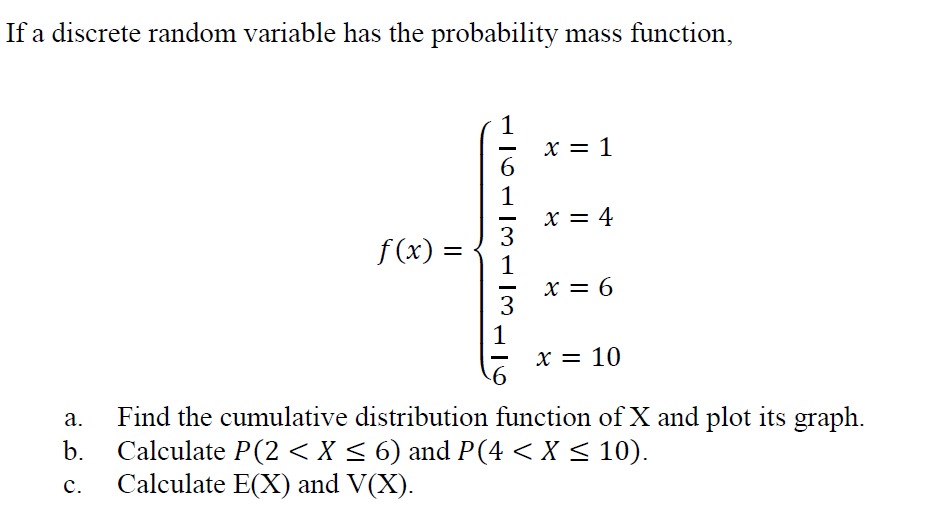 Answered If a discrete random variable has the… bartleby