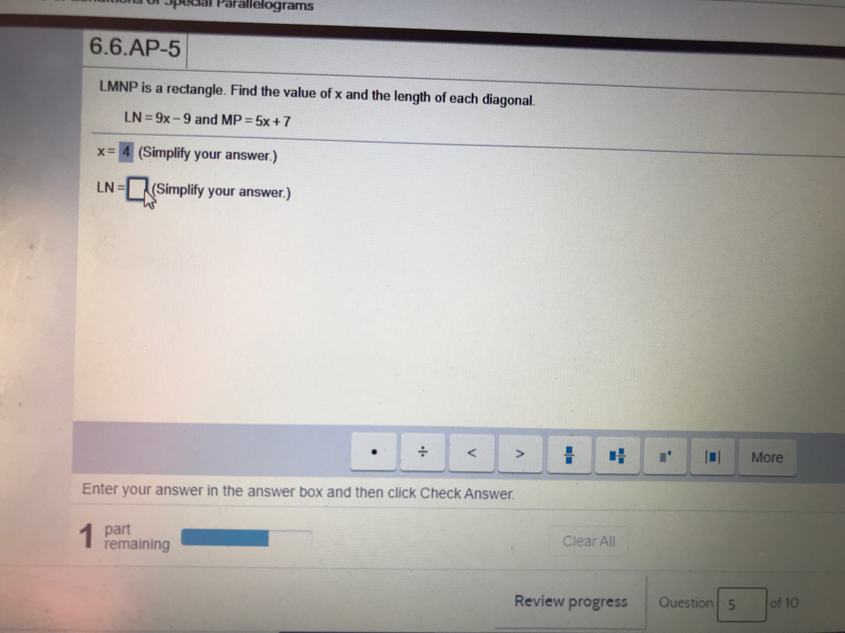 Answered LMNP is a rectangle. Find the value of… bartleby