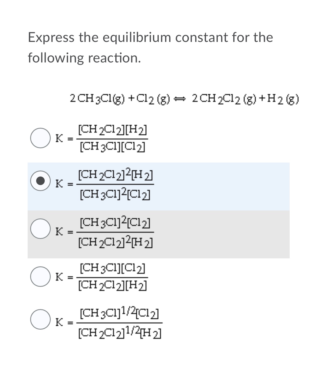 Answered Express the equilibrium constant for… bartleby