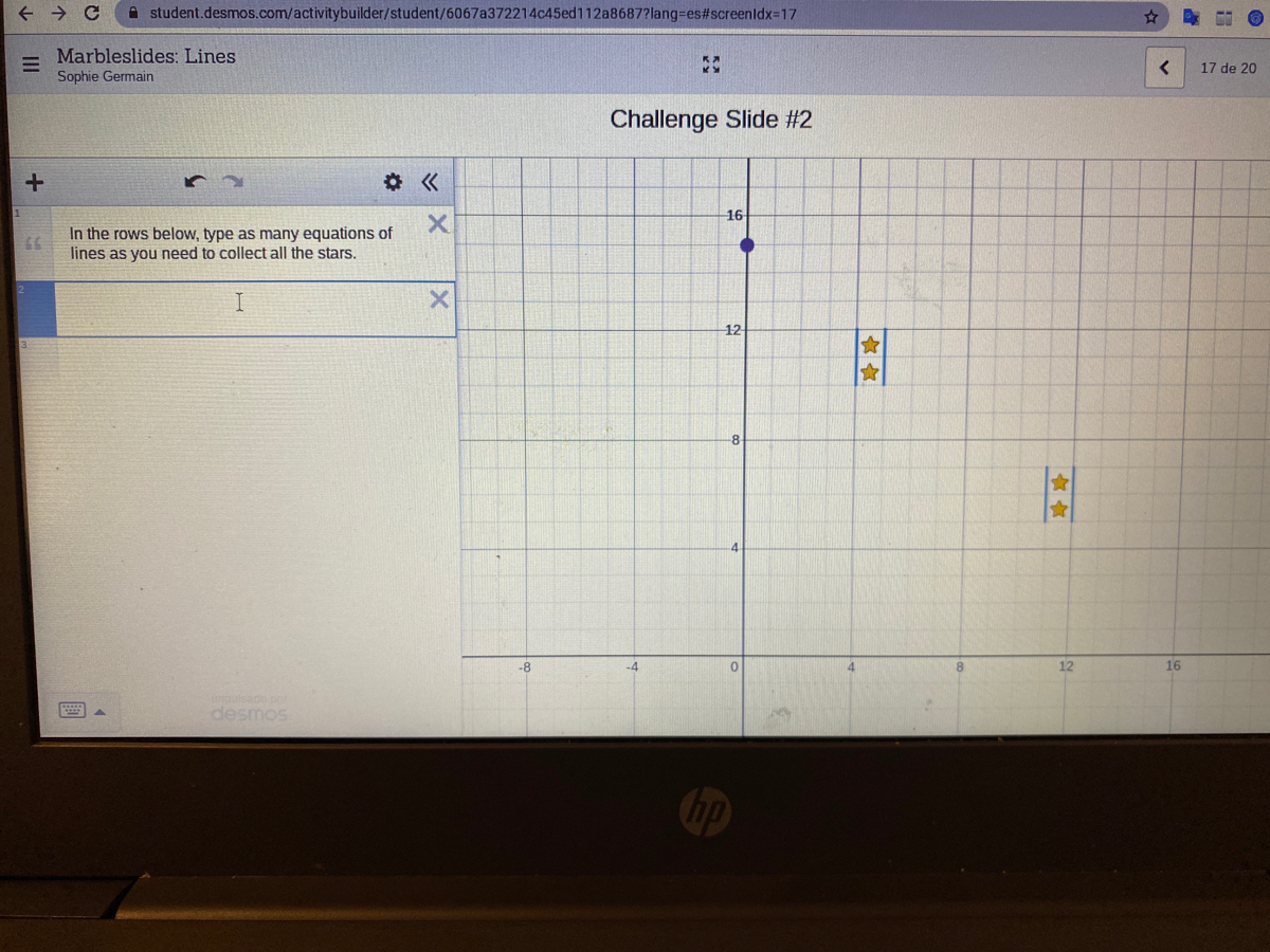 Marbles Slide Desmos Lines Answer 14