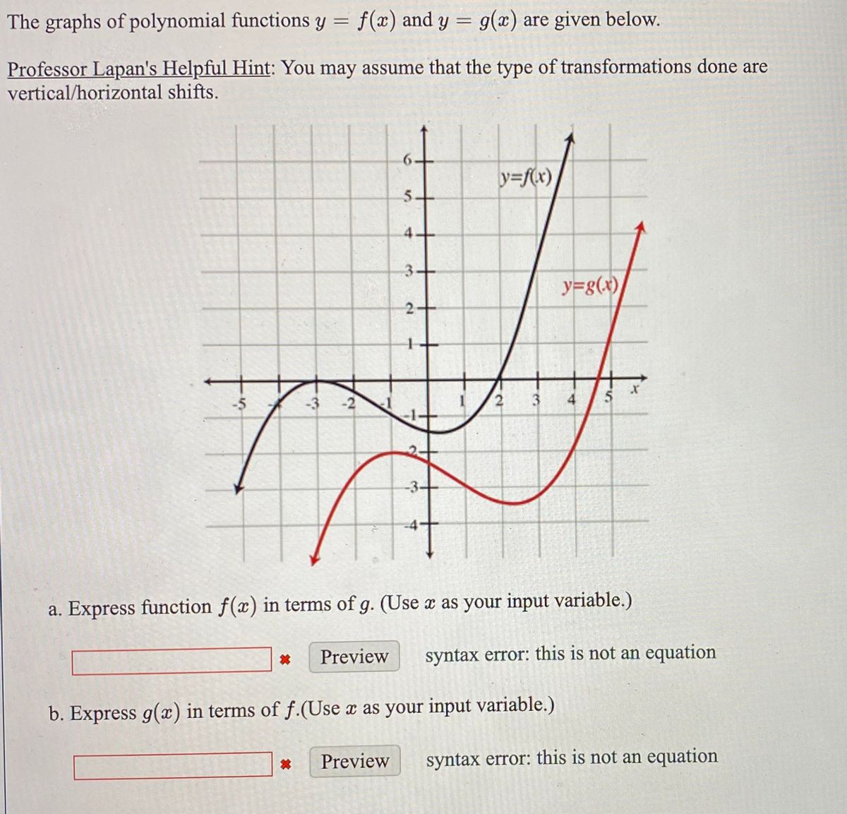 Answered The graphs of polynomial functions y =… bartleby