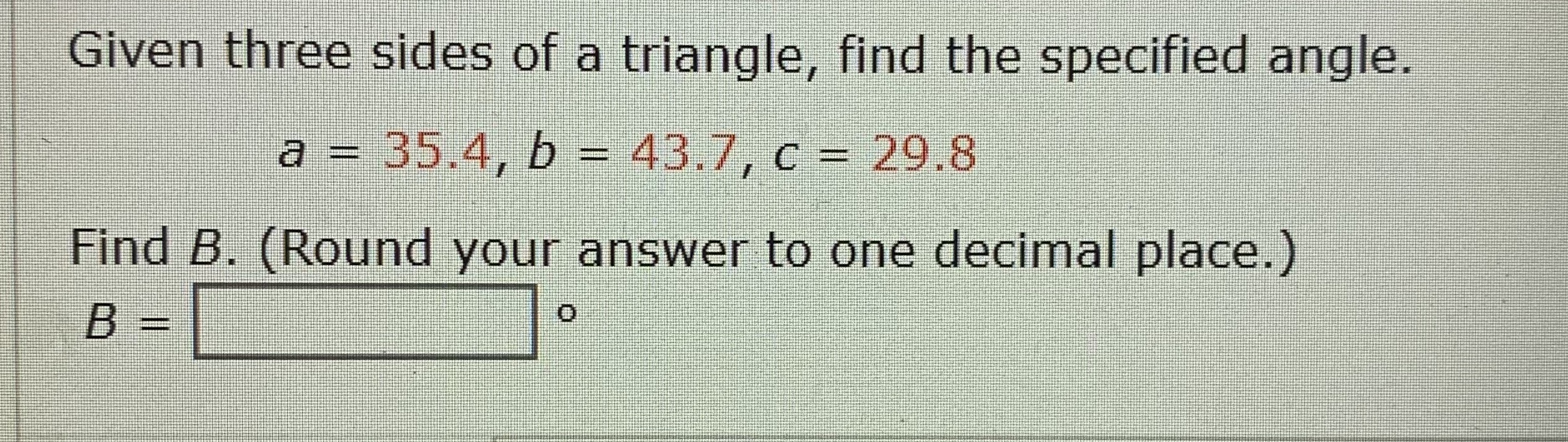 Answered Given three sides of a triangle, find… bartleby