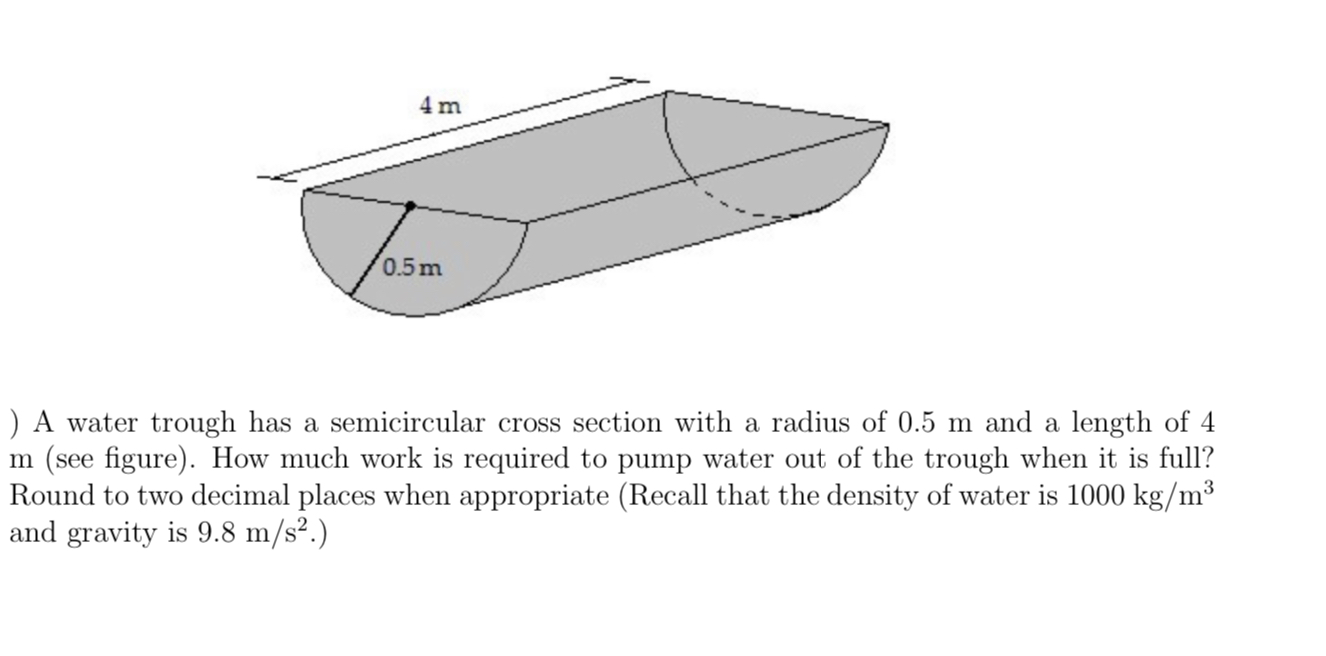 Answered ) A water trough has a semicircular… bartleby
