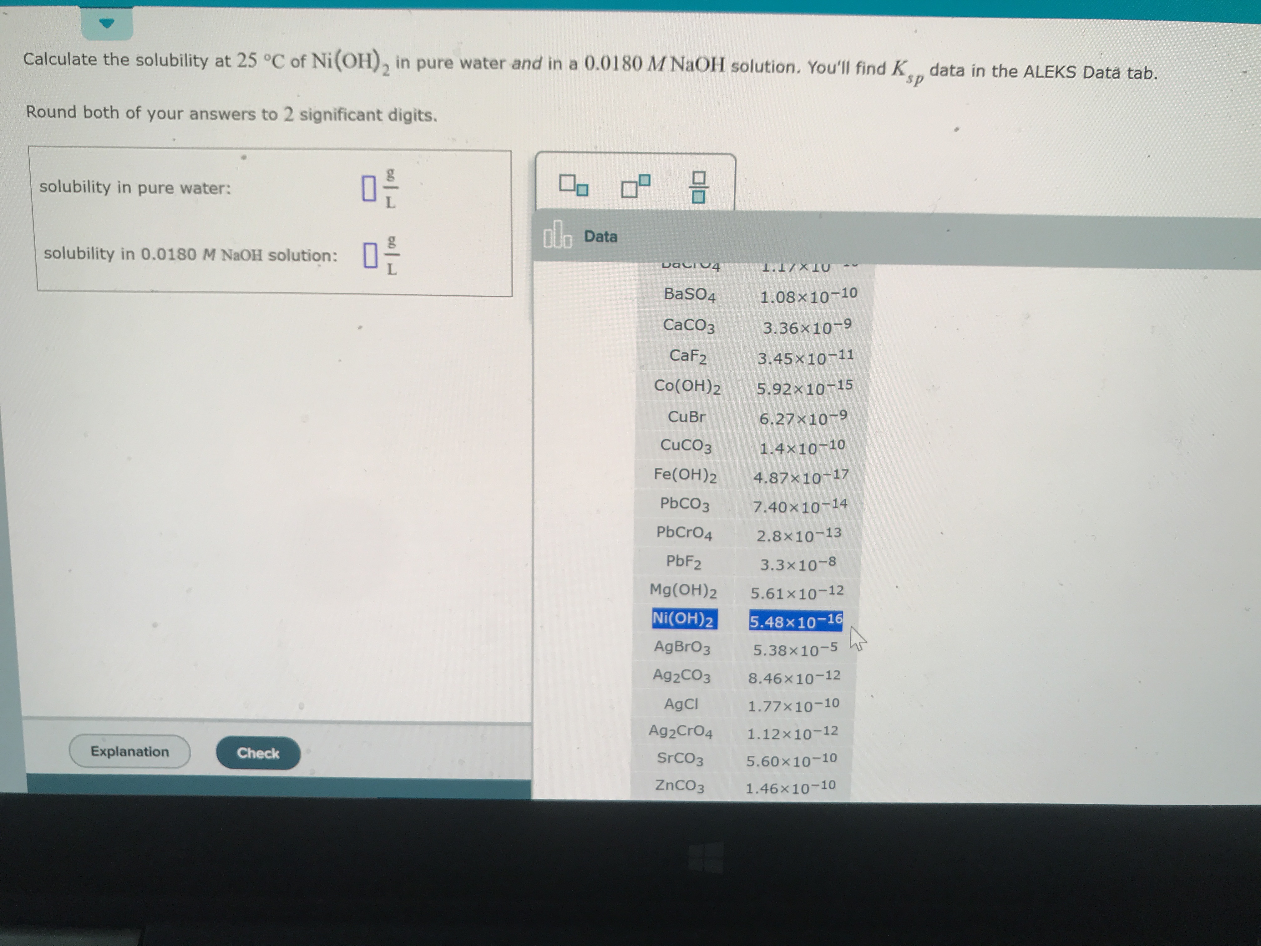 Answered Calculate the solubility at 25 °C of… bartleby
