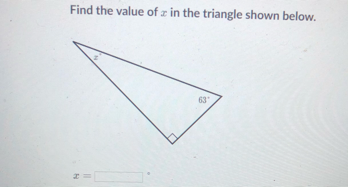 Answered Find the value of x in the triangle… bartleby