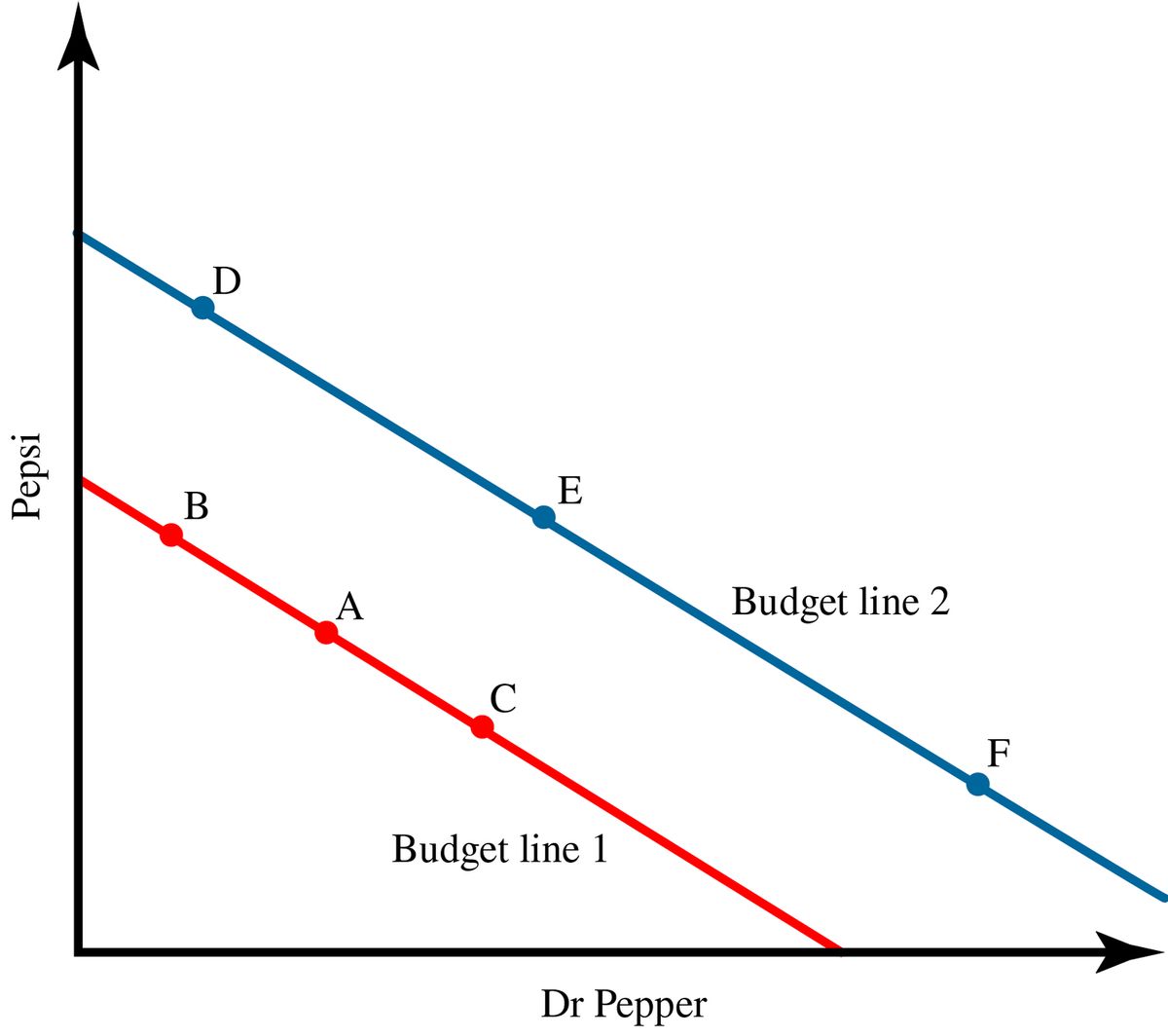 Answered The graph shows two budget lines and… bartleby
