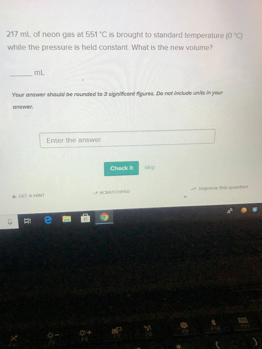 Answered 217 mL of neon gas at 551 °C is brought… bartleby