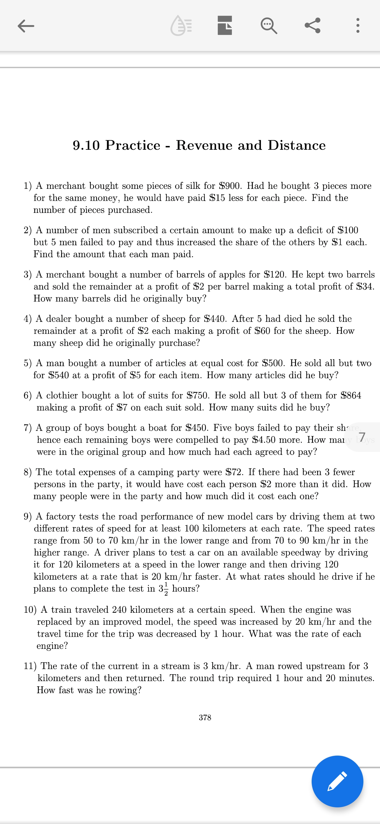 Answered 9.10 Practice Revenue and Distance 1)… bartleby