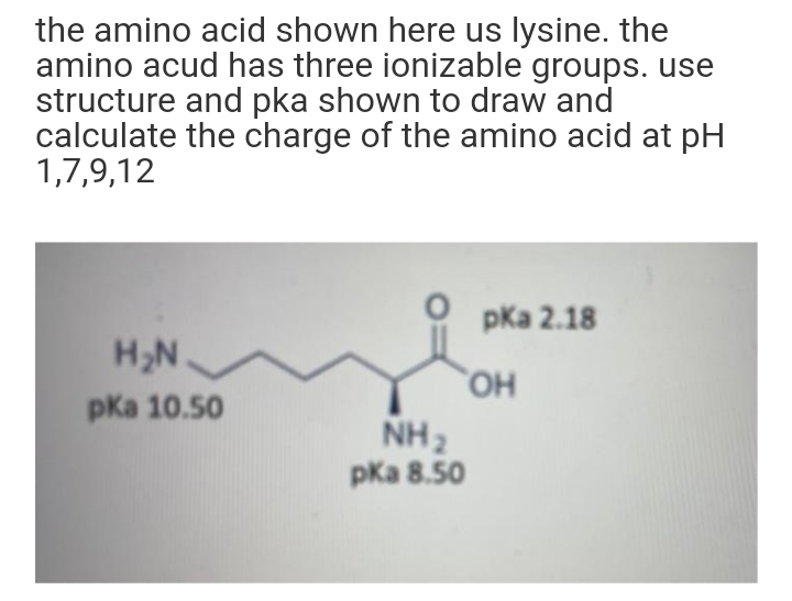 Answered amino acud has three ionizable groups.… bartleby
