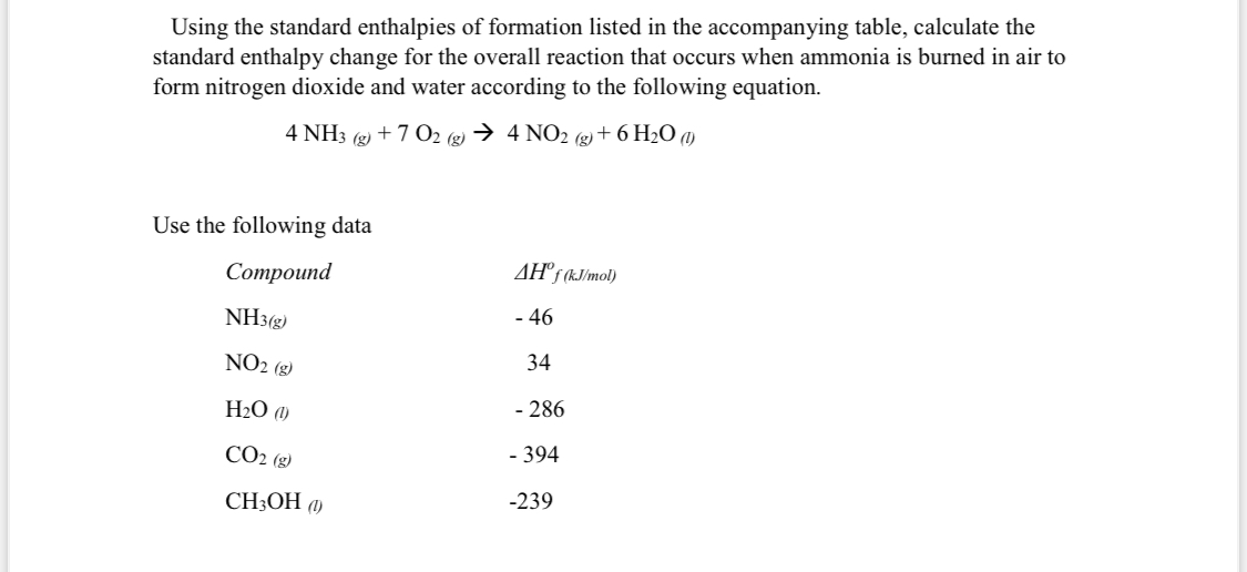 Answered Using the standard enthalpies of… bartleby