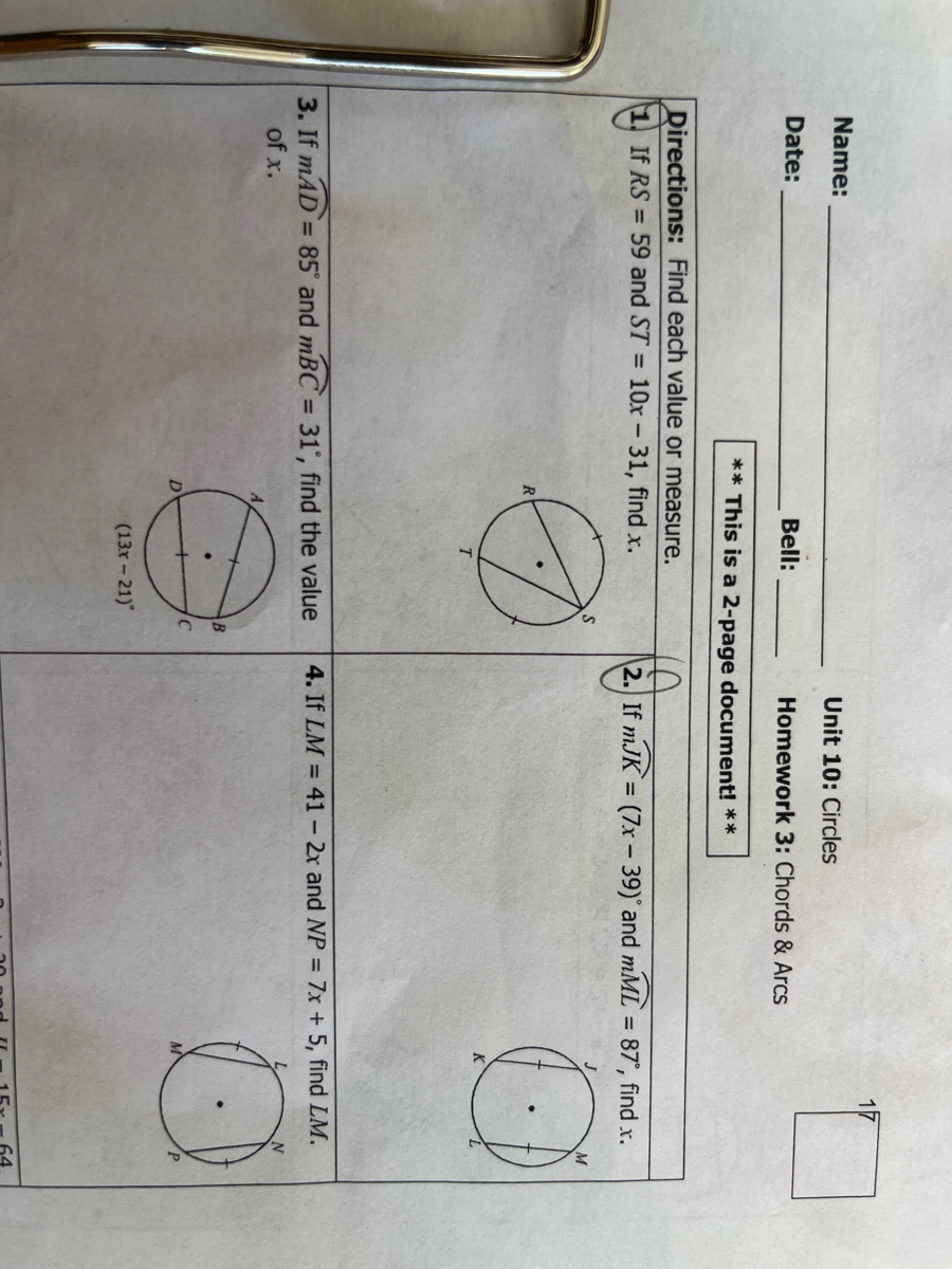 Unit 10 Circles Homework 3 Arc Lengths Answer Key - Circles Geometry