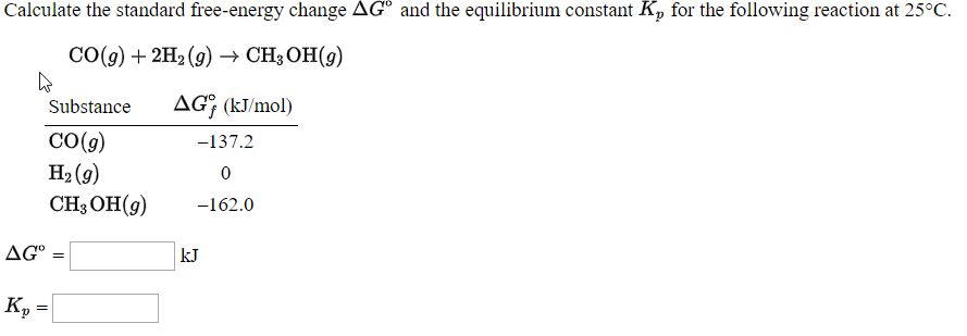 Answered Calculate the standard freeenergy… bartleby