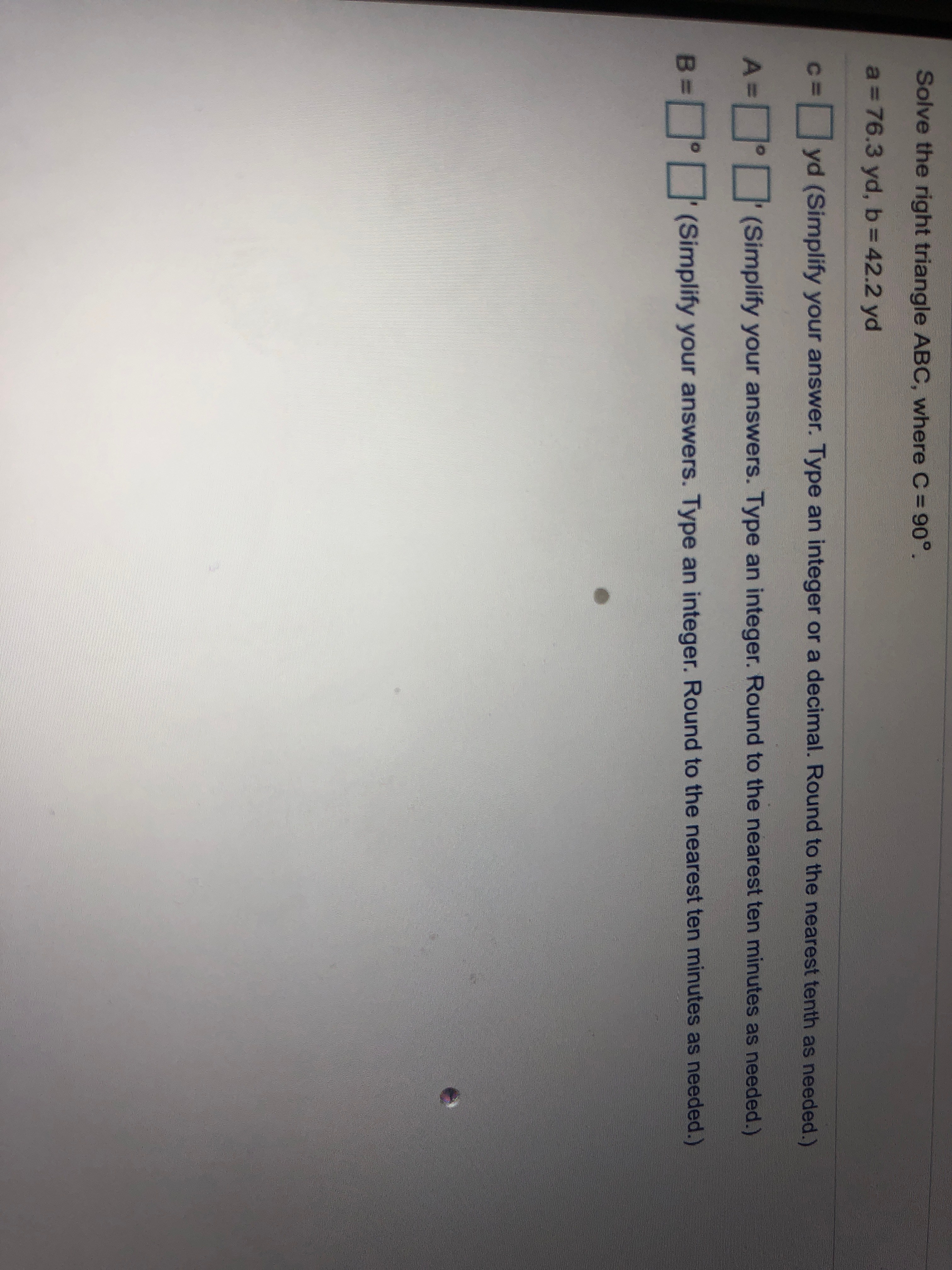 In this lesson we will return to right triangle trigonometry. Answered: Solve the right triangle ABC, where C… | bartleby