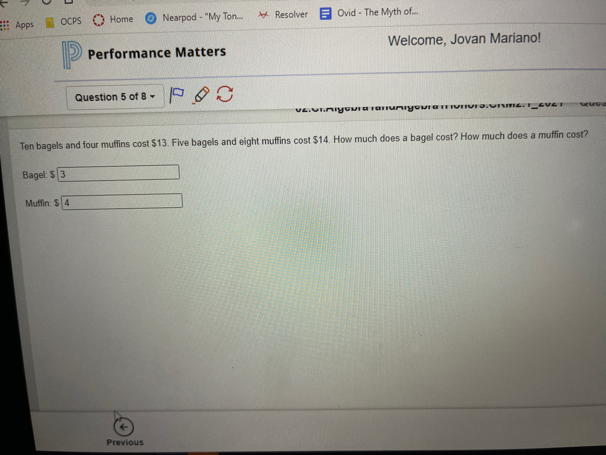 Answered Ten bagels and four muffins cost 13.… bartleby