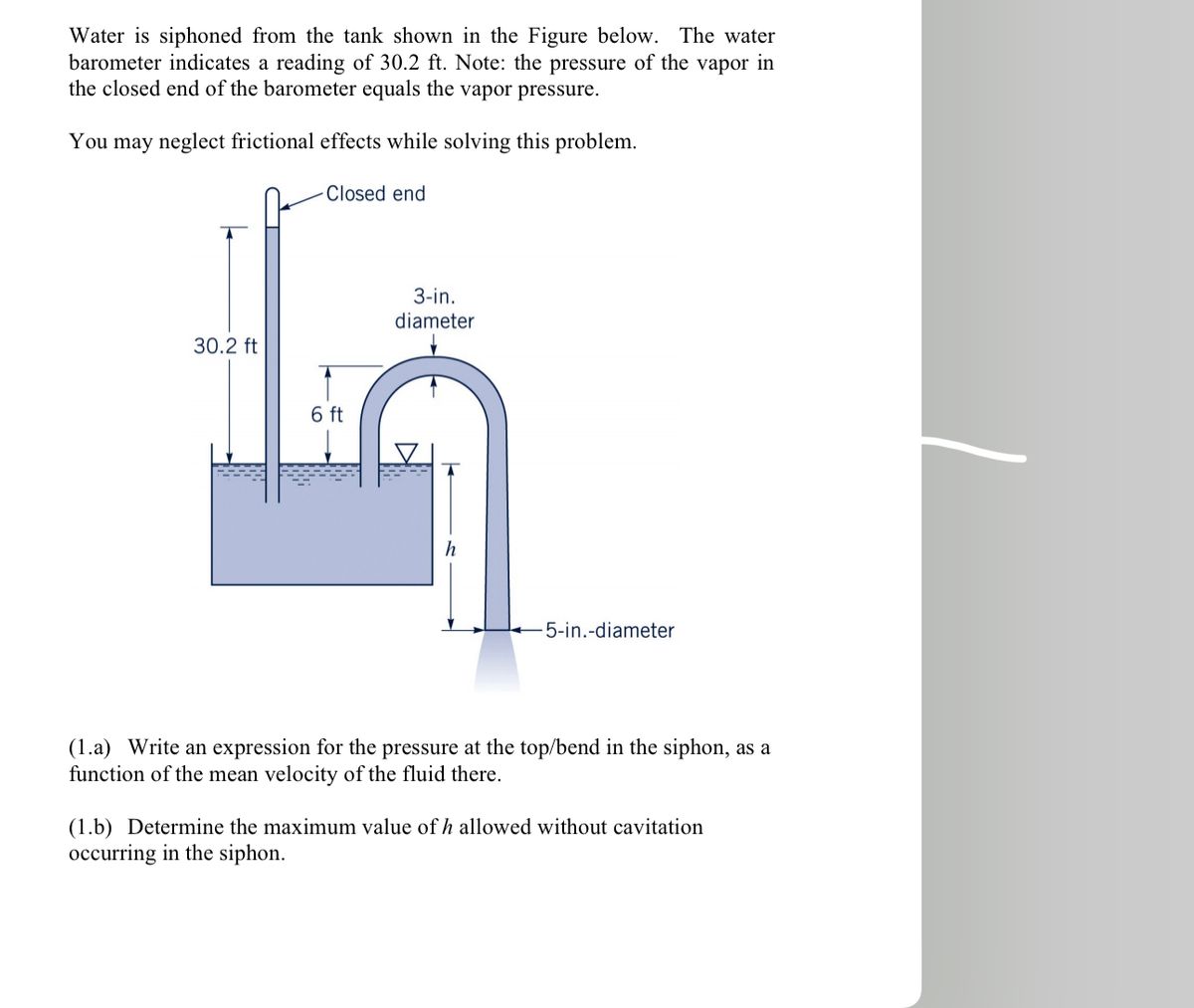 Answered Water is siphoned from the tank shown… bartleby