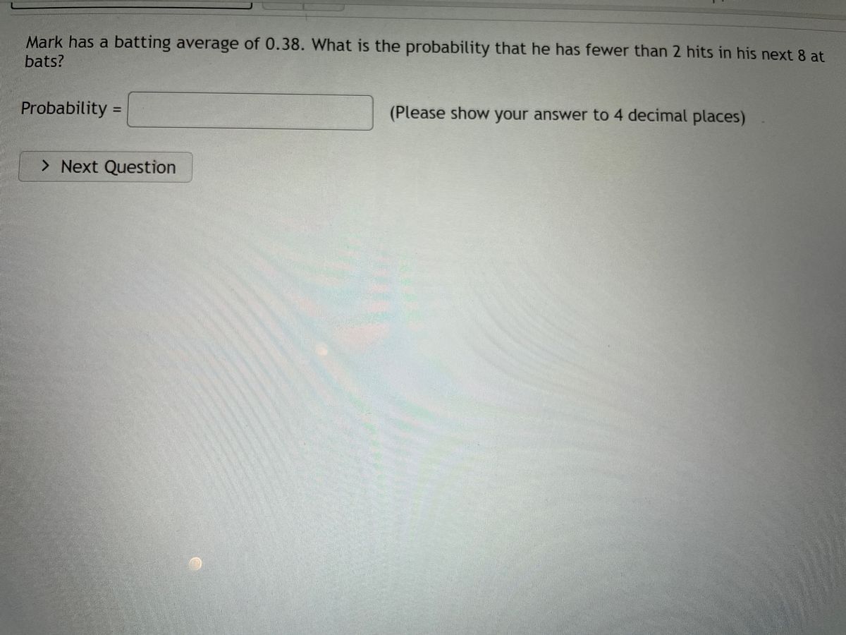 Answered Mark has a batting average of 0.38.… bartleby