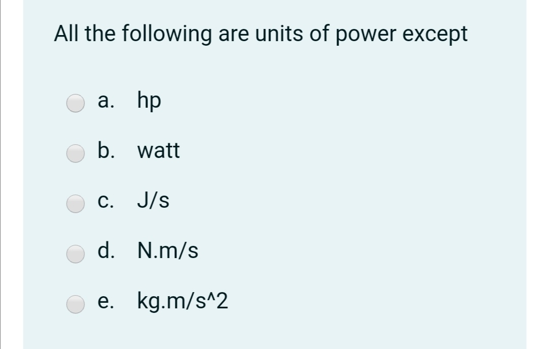 Answered All the following are units of power… bartleby