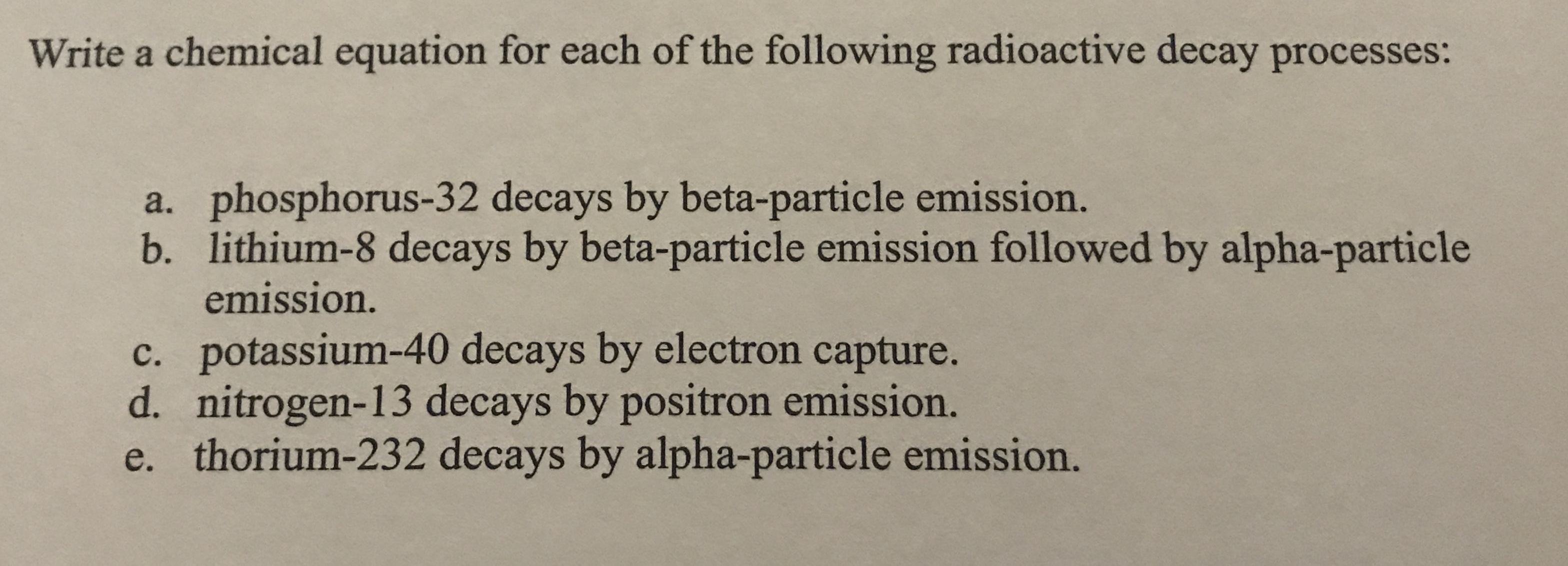 Answered Write a chemical equation for each of… bartleby