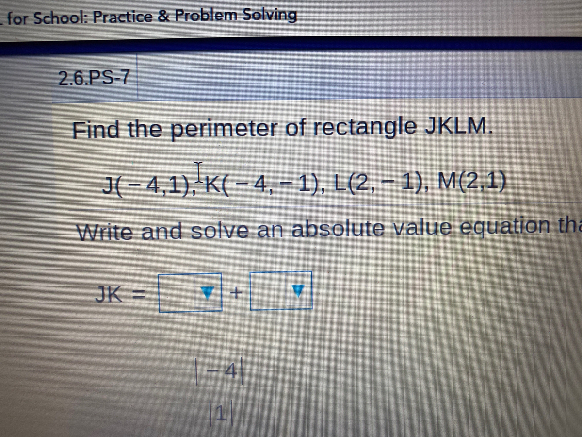 Answered Find the perimeter of rectangle JKLM.… bartleby
