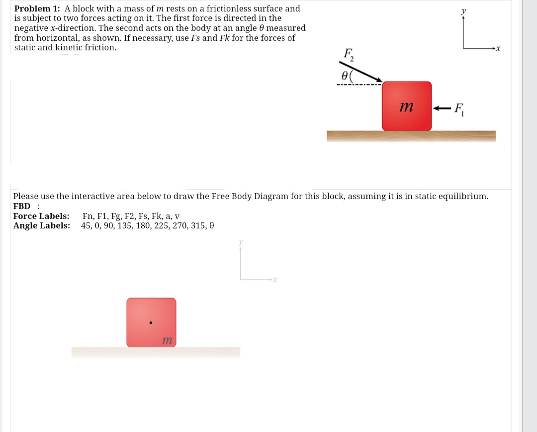 Answered Problem 1 A block with a mass of m… bartleby