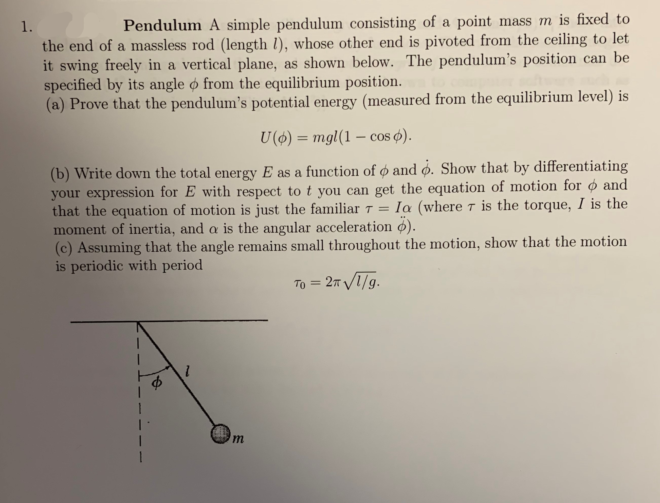 Answered mass m is fixed to Pendulum A simple… bartleby